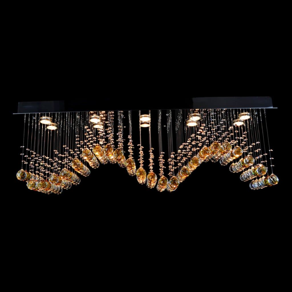 Elegant chandelier with shimmering crystal details