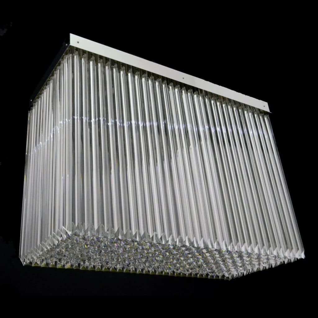 Luxury chandelier crafted from clear and smoky crystals