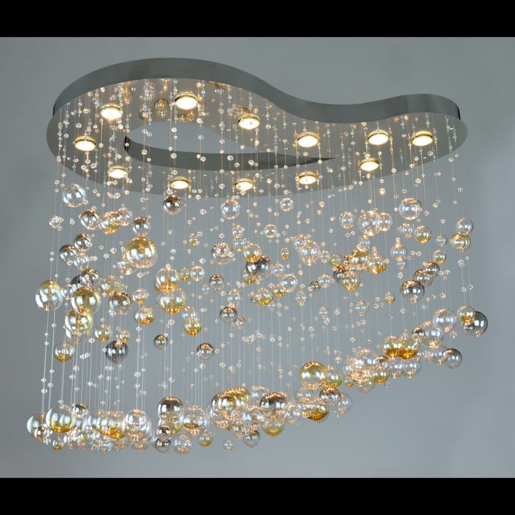 Crystal chandelier illuminating premium interiors