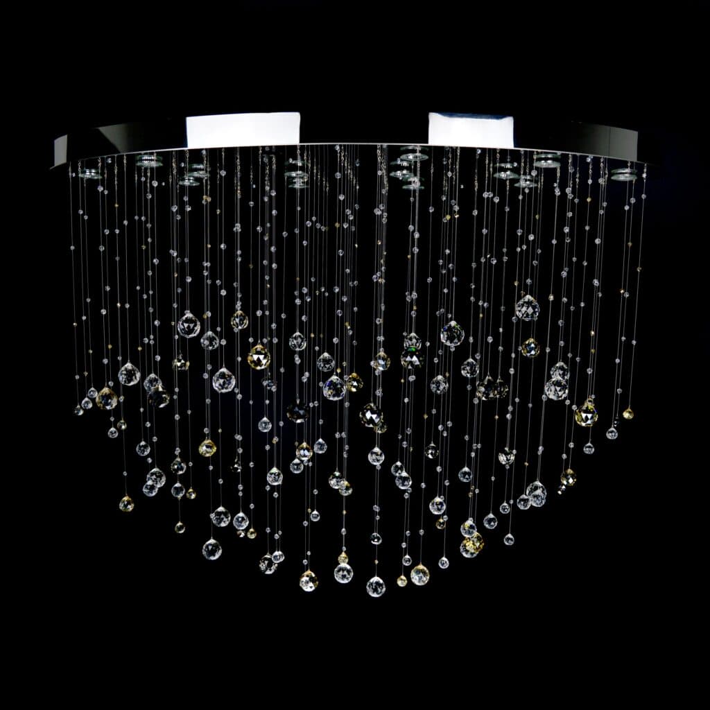 Crystal chandelier adding glamour to interiors