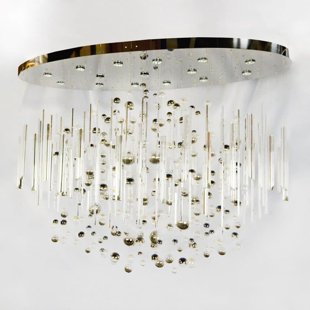 Luxury interior lighting with crystal elements