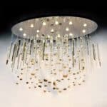 Luxury chandelier crafted from clear and smoky crystals
