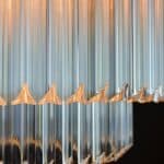 Handblown glass chandelier with artistic design