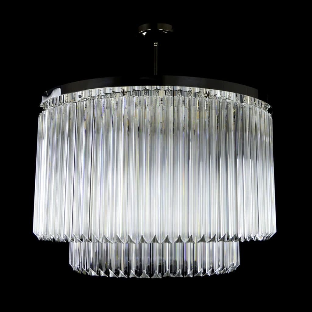 Luxury chandelier crafted from clear and smoky crystals
