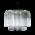 Luxury chandelier crafted from clear and smoky crystals