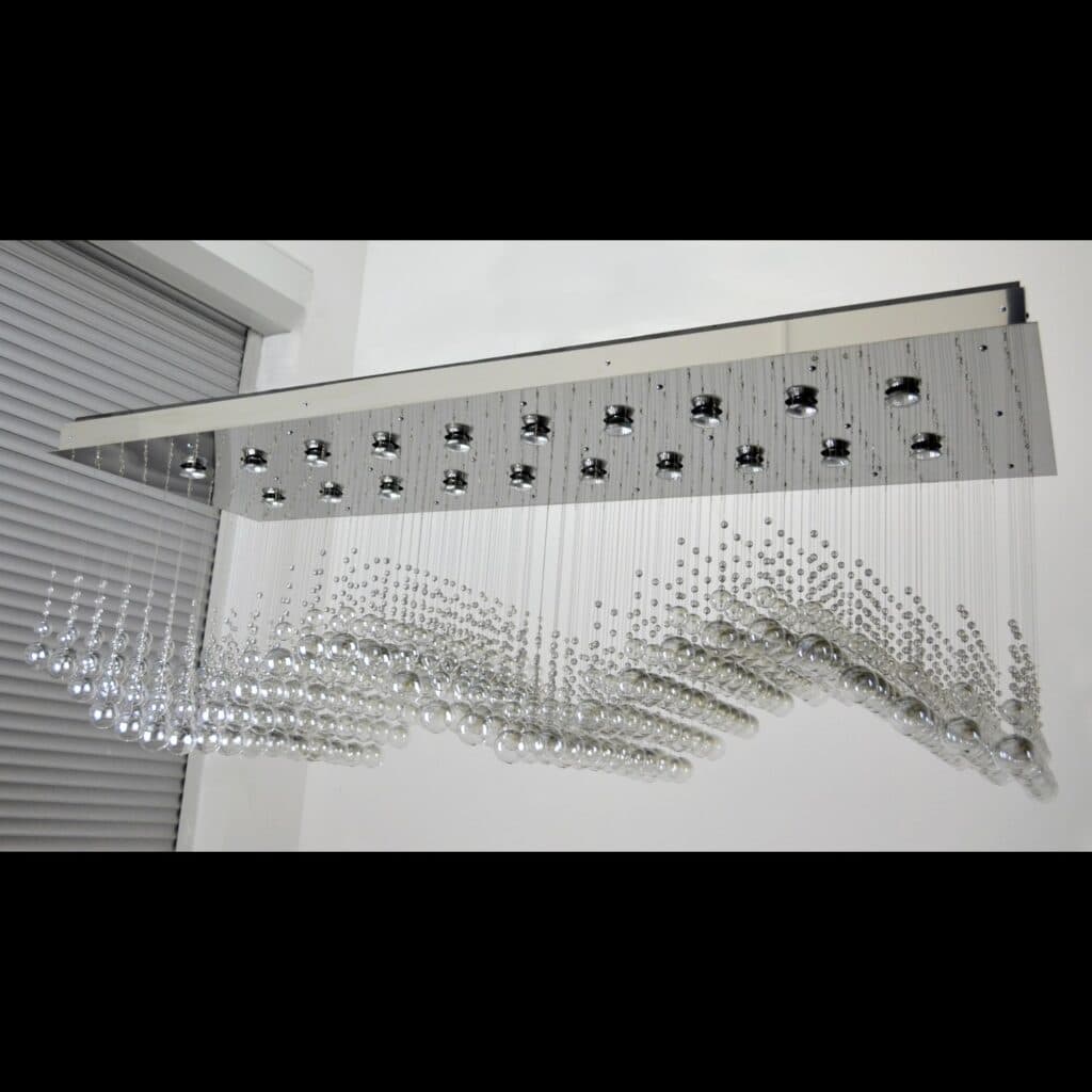 Luxury interior decor with bespoke chandelier