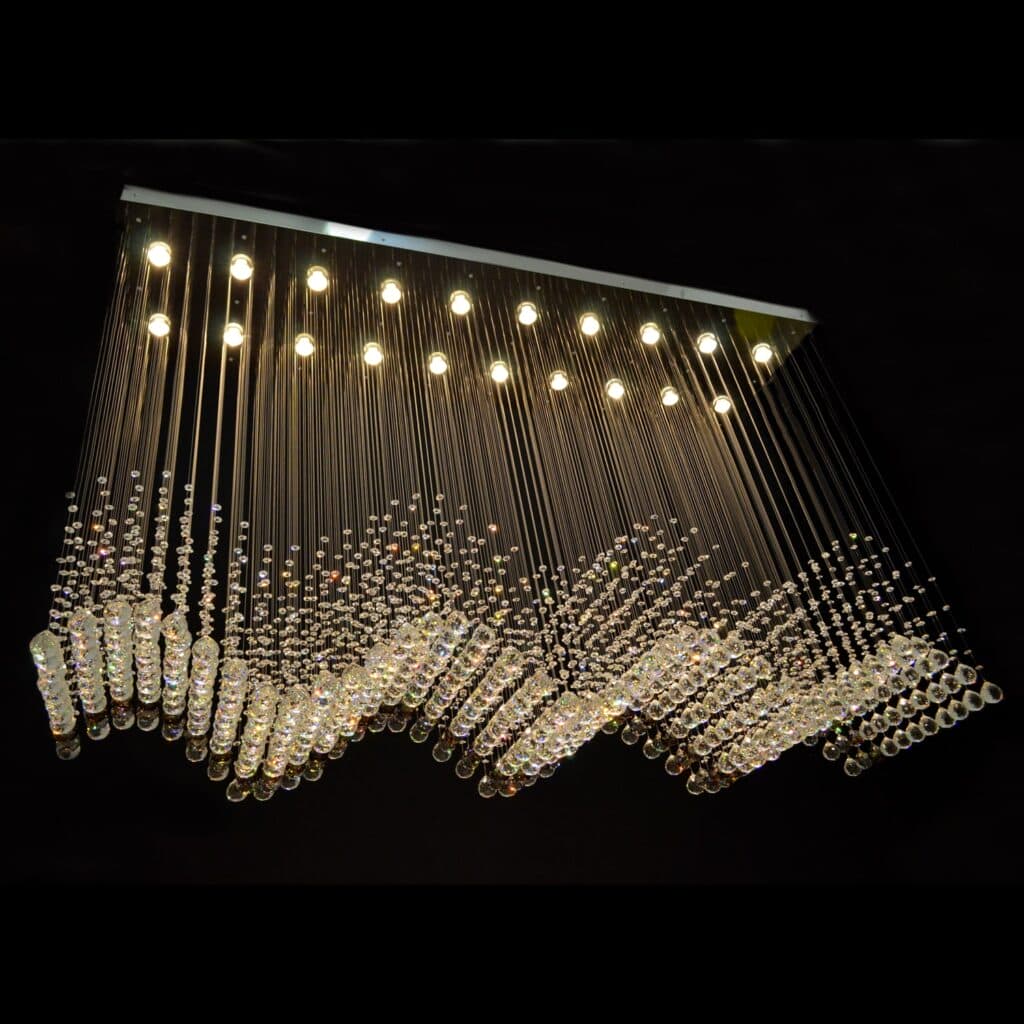 Designer lighting installation with bespoke details