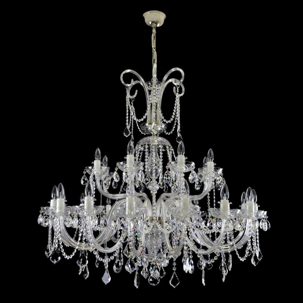 Luxury chandelier crafted from clear and smoky crystals