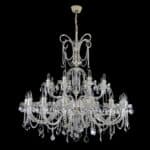 Luxury chandelier crafted from clear and smoky crystals