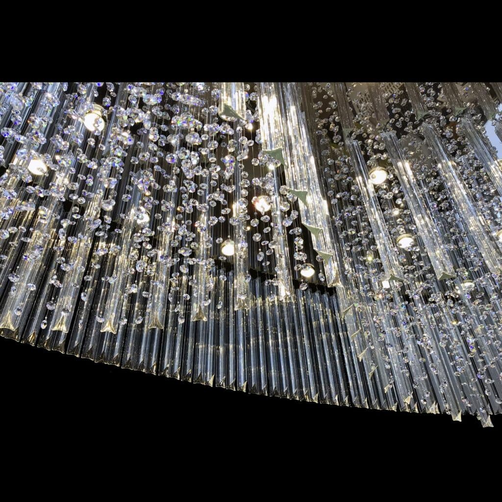 Luxury crystal chandelier by Magnolia Blossom Interiors