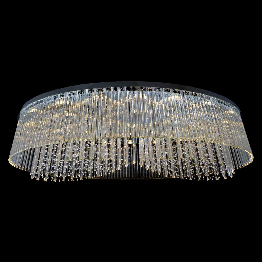 Crystal chandelier adding glamour to interiors
