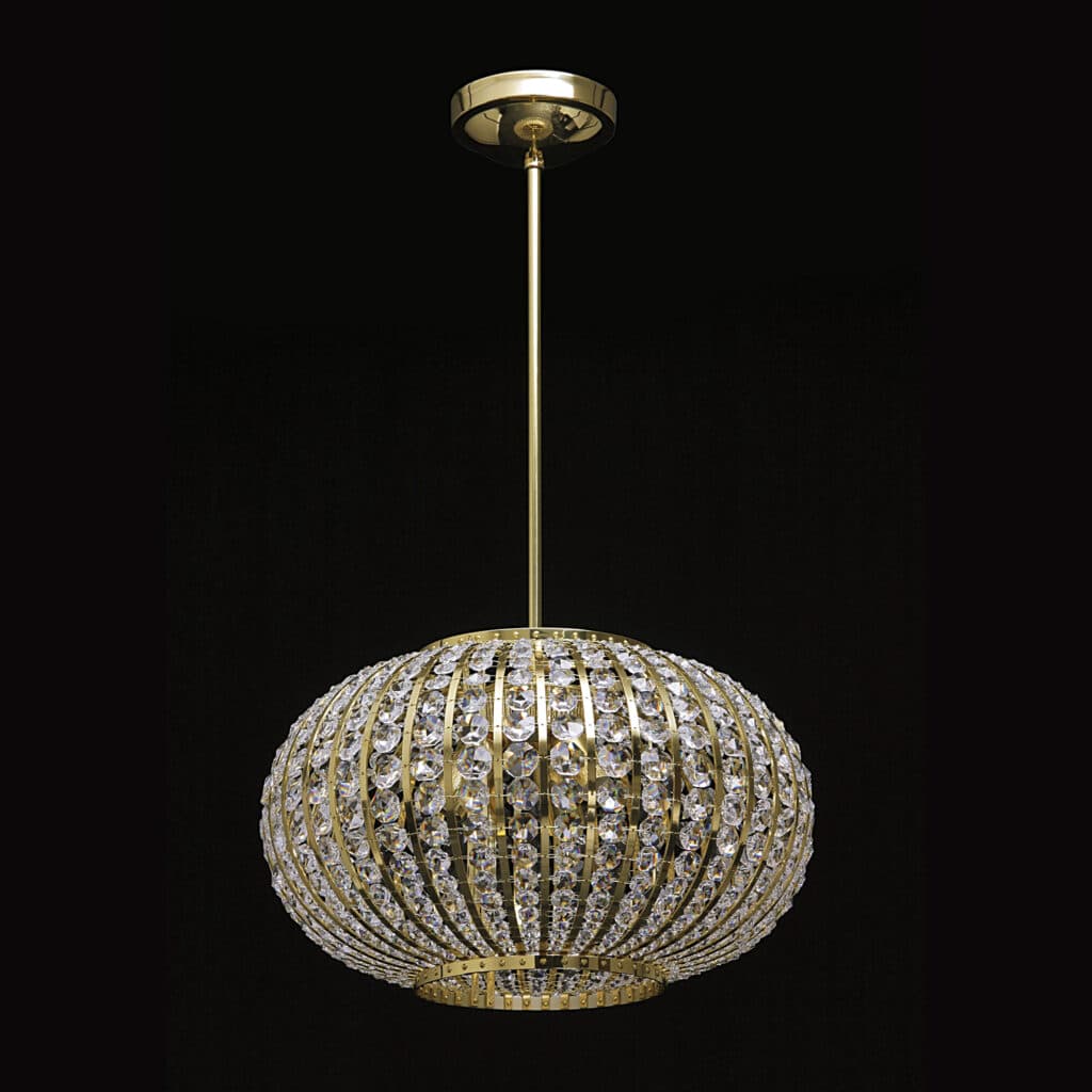 Handblown glass chandelier with artistic design