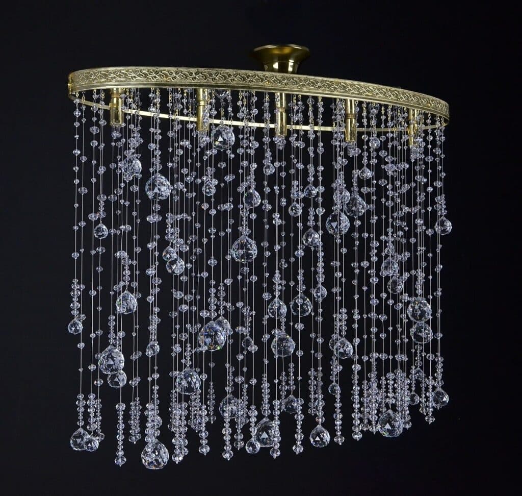 Handblown glass chandelier with artistic design