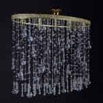 Handblown glass chandelier with artistic design