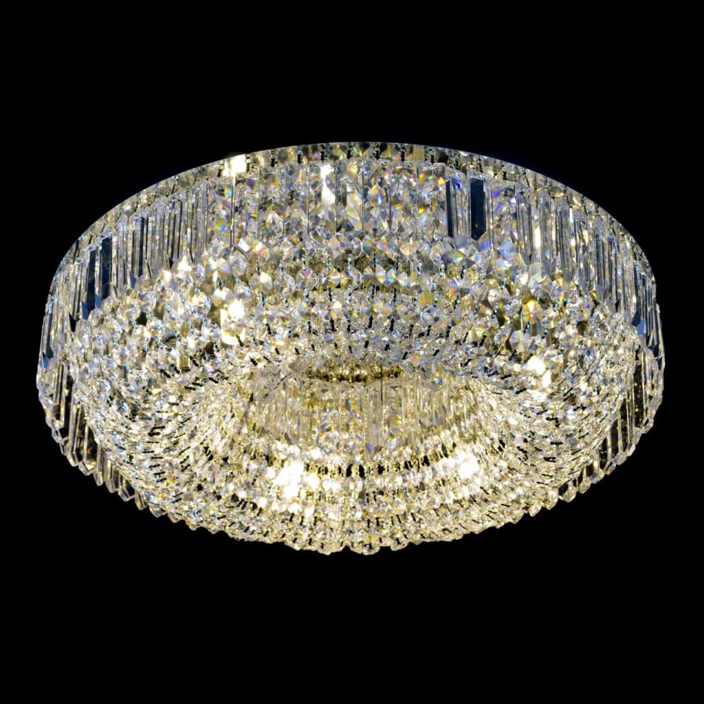 Crystal chandelier illuminating premium interiors