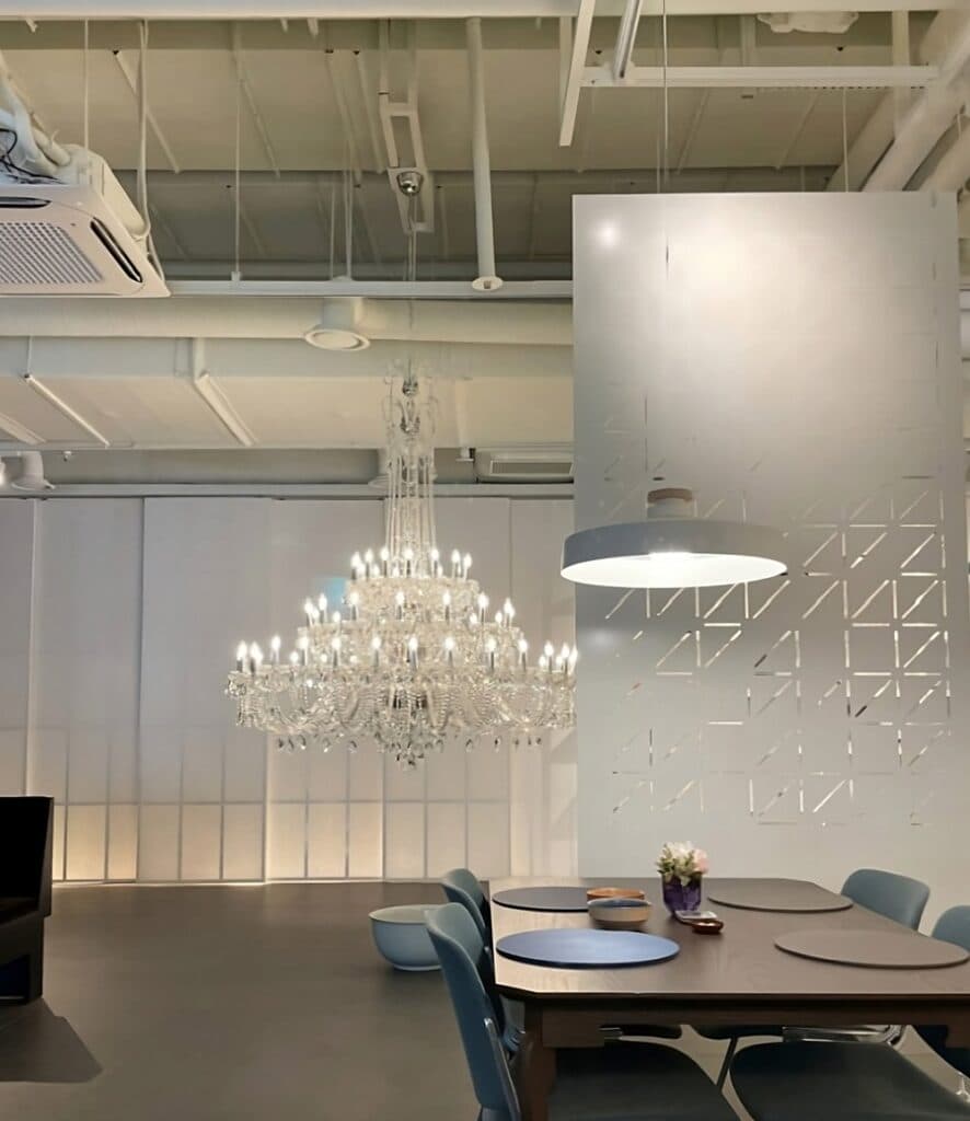 Luxury interior lighting with crystal elements