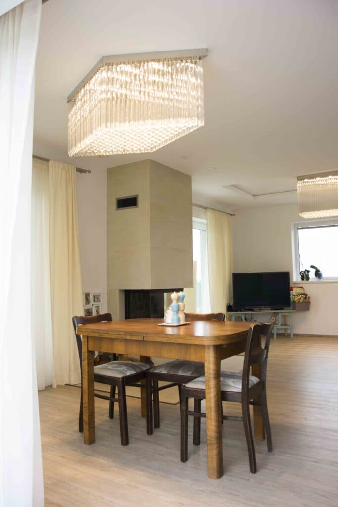 Crystal chandelier illuminating premium interiors