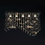 Luxury chandelier crafted from clear and smoky crystals