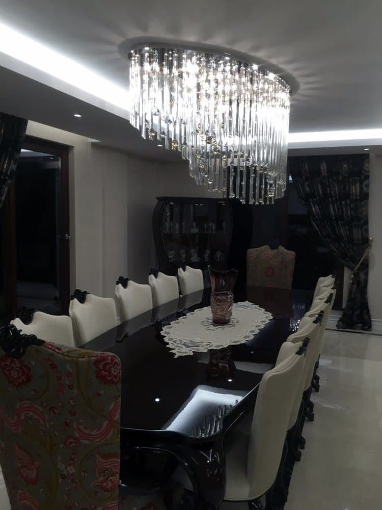 Luxury interior lighting with crystal elements