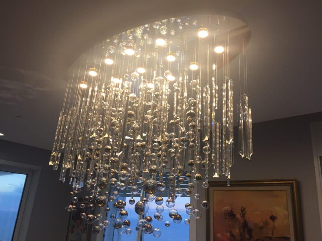 Modern chandelier inspired by traditional craftsmanship