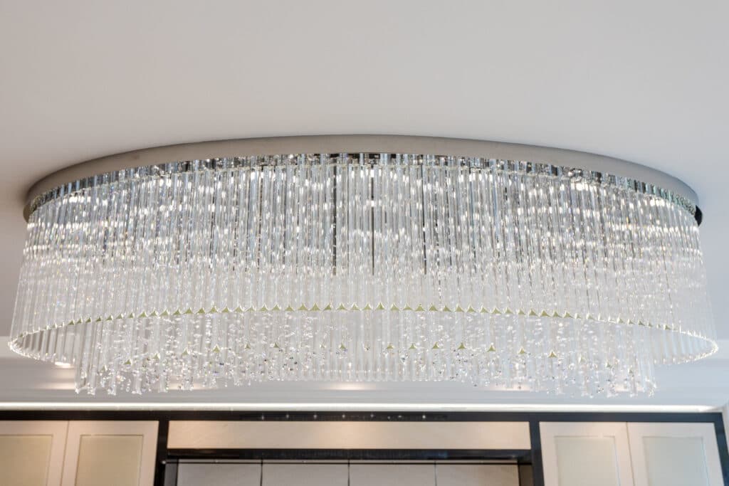 Crystal chandelier illuminating premium interiors