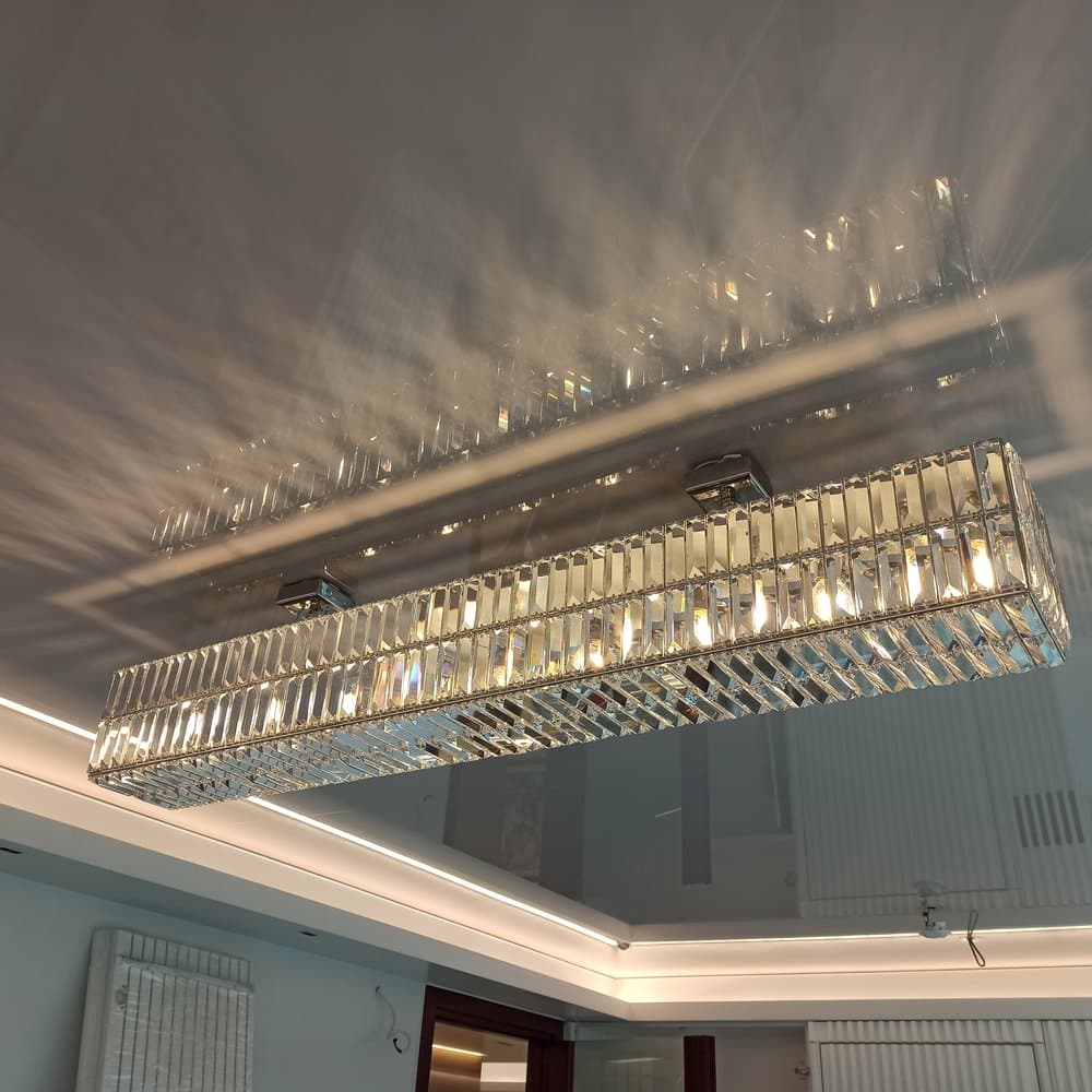 Crystal chandelier illuminating premium interiors
