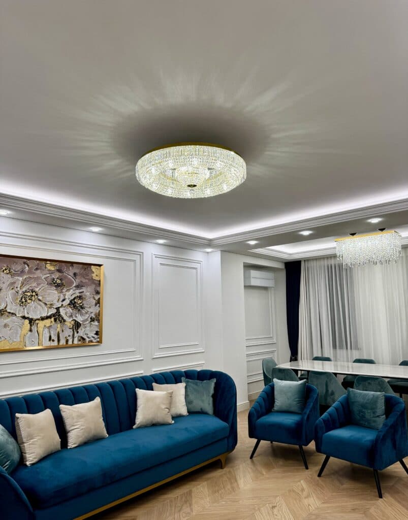 Elegant lighting centerpiece by Magnolia Blossom Interiors