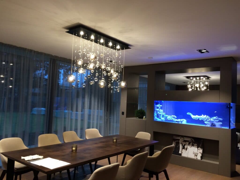 Crystal chandelier illuminating premium interiors