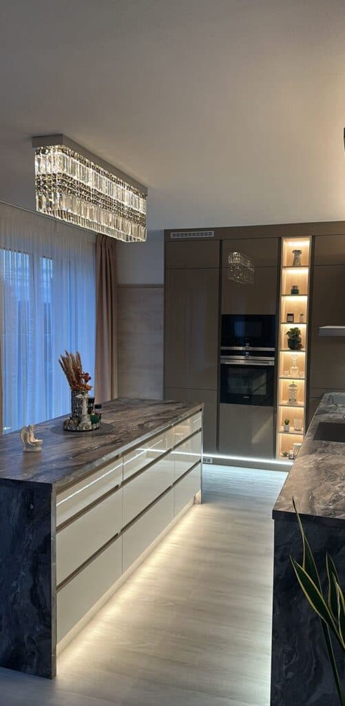 Elegant lighting centerpiece by Magnolia Blossom Interiors