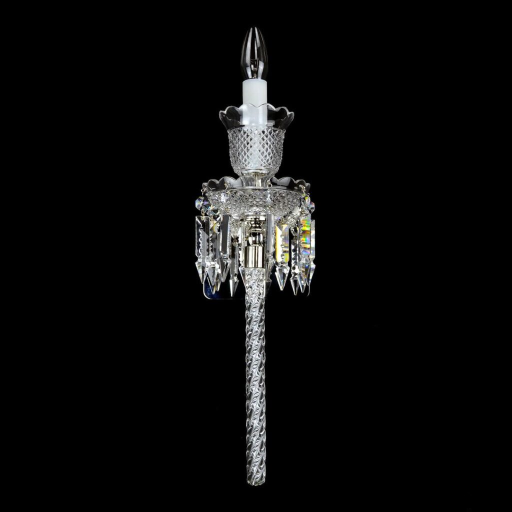 Luxury chandelier crafted from clear and smoky crystals