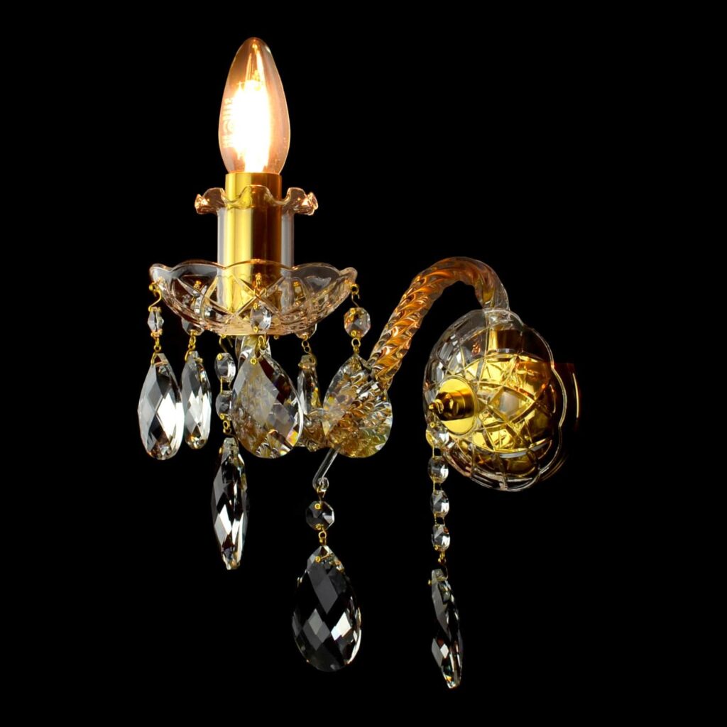 Luxury chandelier crafted from clear and smoky crystals