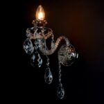 Luxury chandelier crafted from clear and smoky crystals