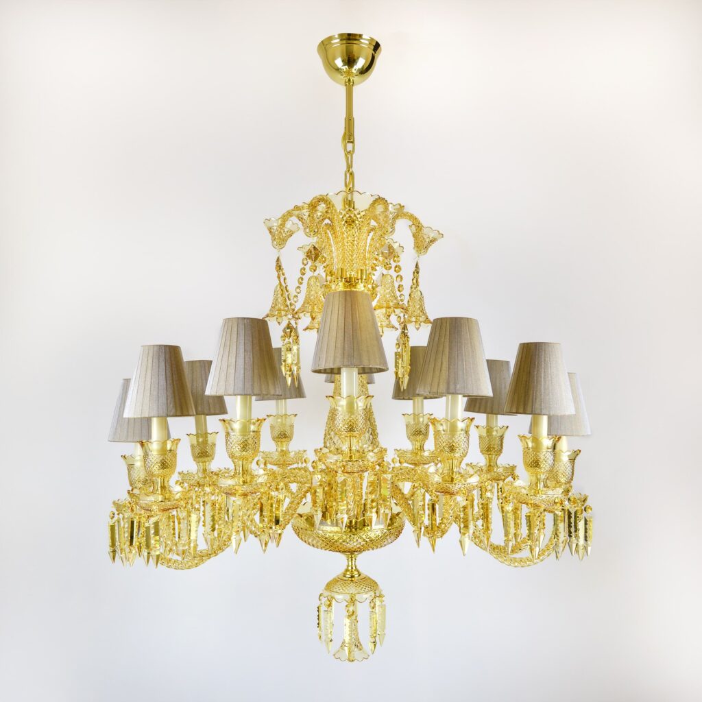 Bespoke glass chandelier crafted in Europe
