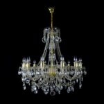 Luxury chandelier crafted from clear and smoky crystals