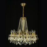 Luxury chandelier crafted from clear and smoky crystals
