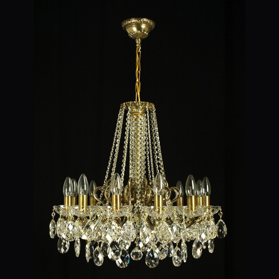 Luxury chandelier crafted from clear and smoky crystals