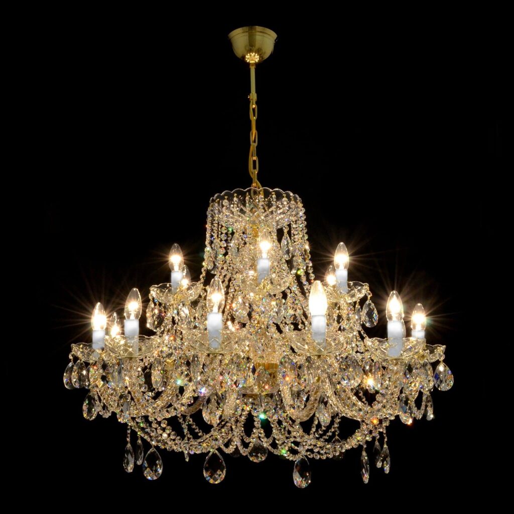 Luxury interior lighting with crystal elements
