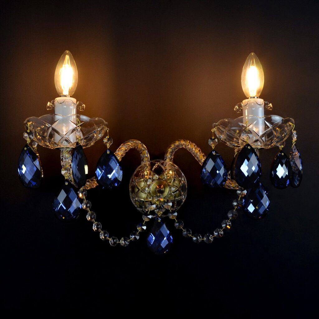 Luxury interior lighting with crystal elements