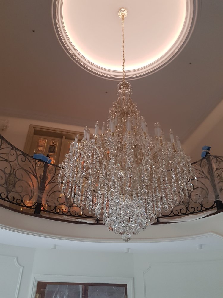 Handcrafted chandelier made from fine crystal