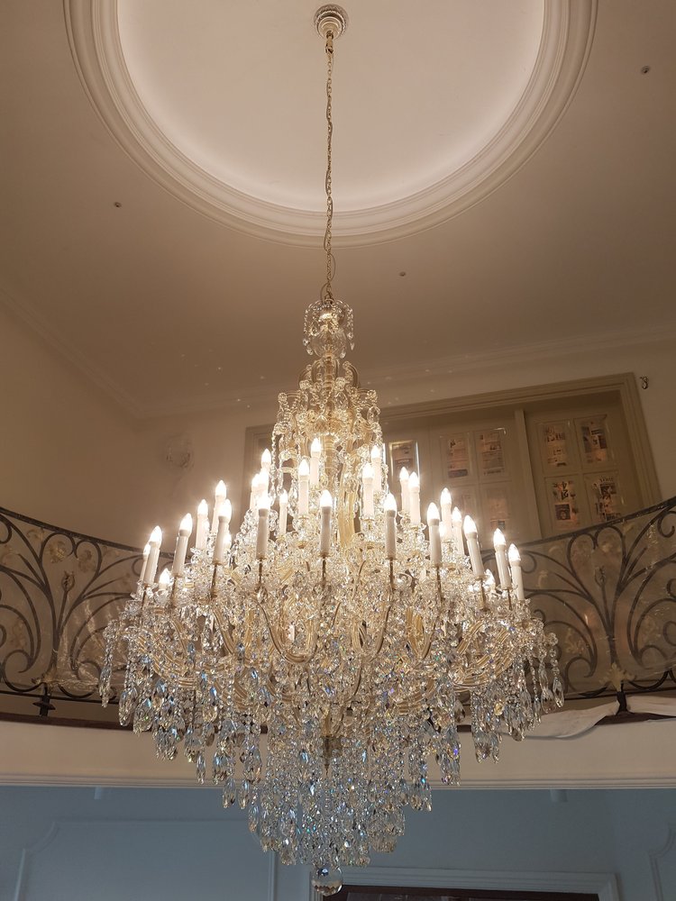 Luxury interior decor with bespoke chandelier