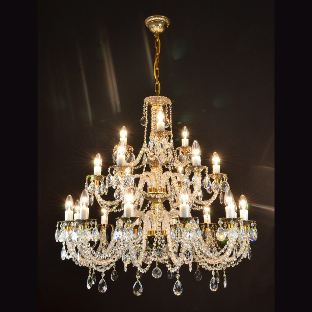 Luxury interior lighting with crystal elements
