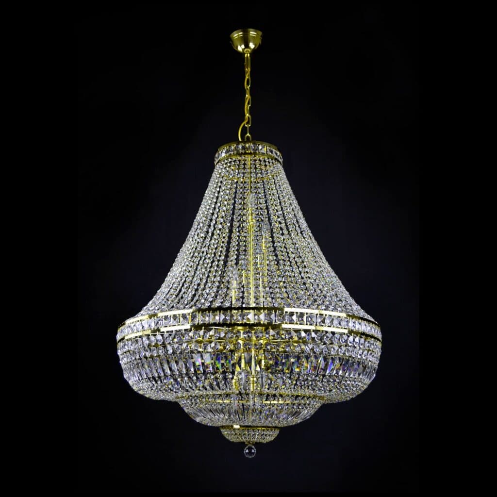 Elegant chandelier with shimmering crystal details