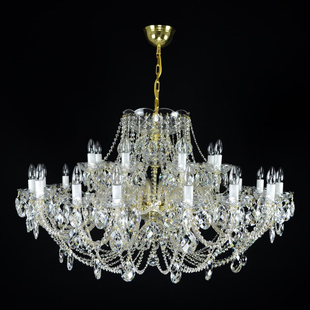 Handblown glass chandelier with artistic design