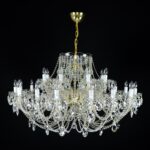 Handblown glass chandelier with artistic design