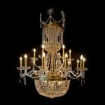 Crystal chandelier illuminating premium interiors