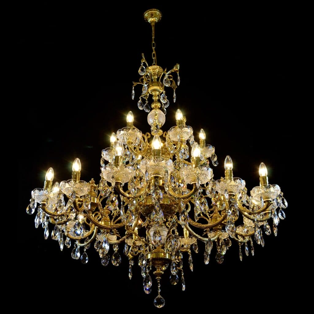 Luxury interior lighting with crystal elements