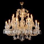 Handblown glass chandelier with artistic design