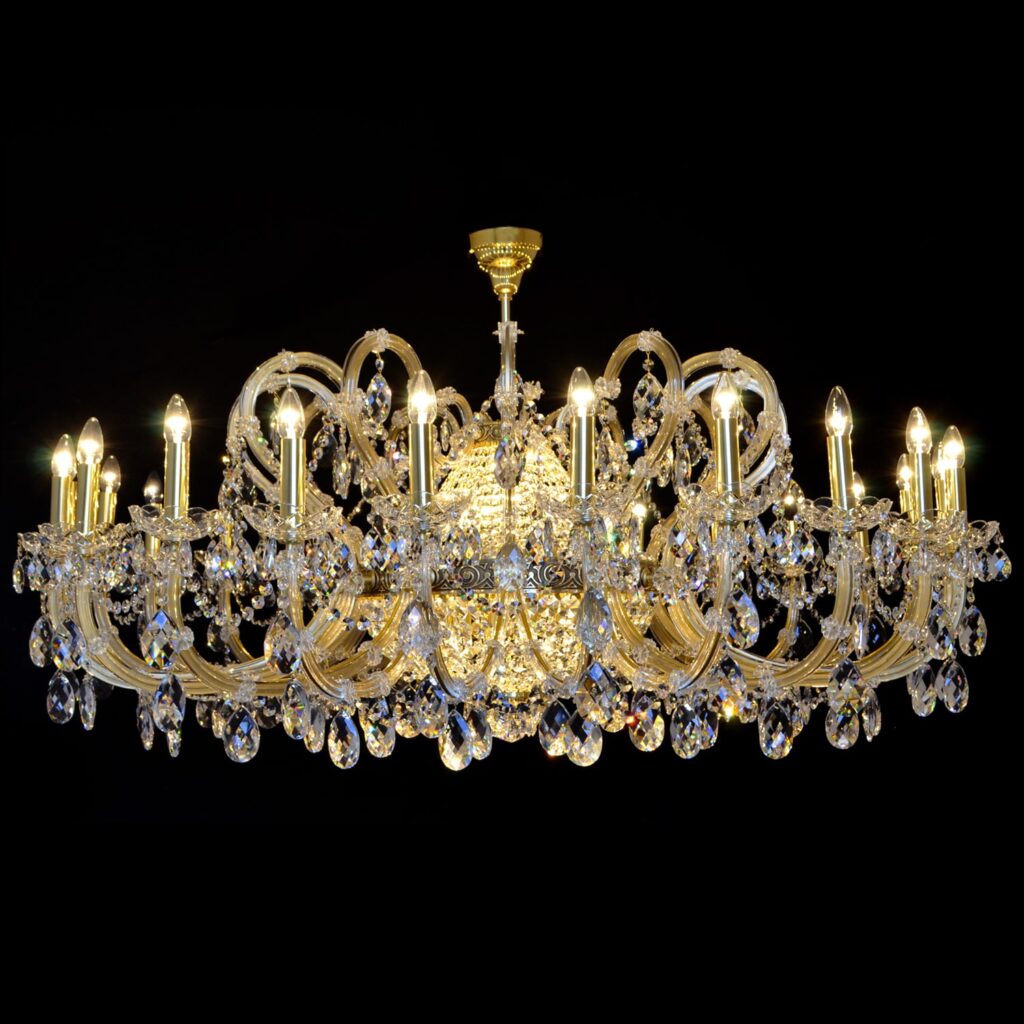Crystal chandelier illuminating premium interiors