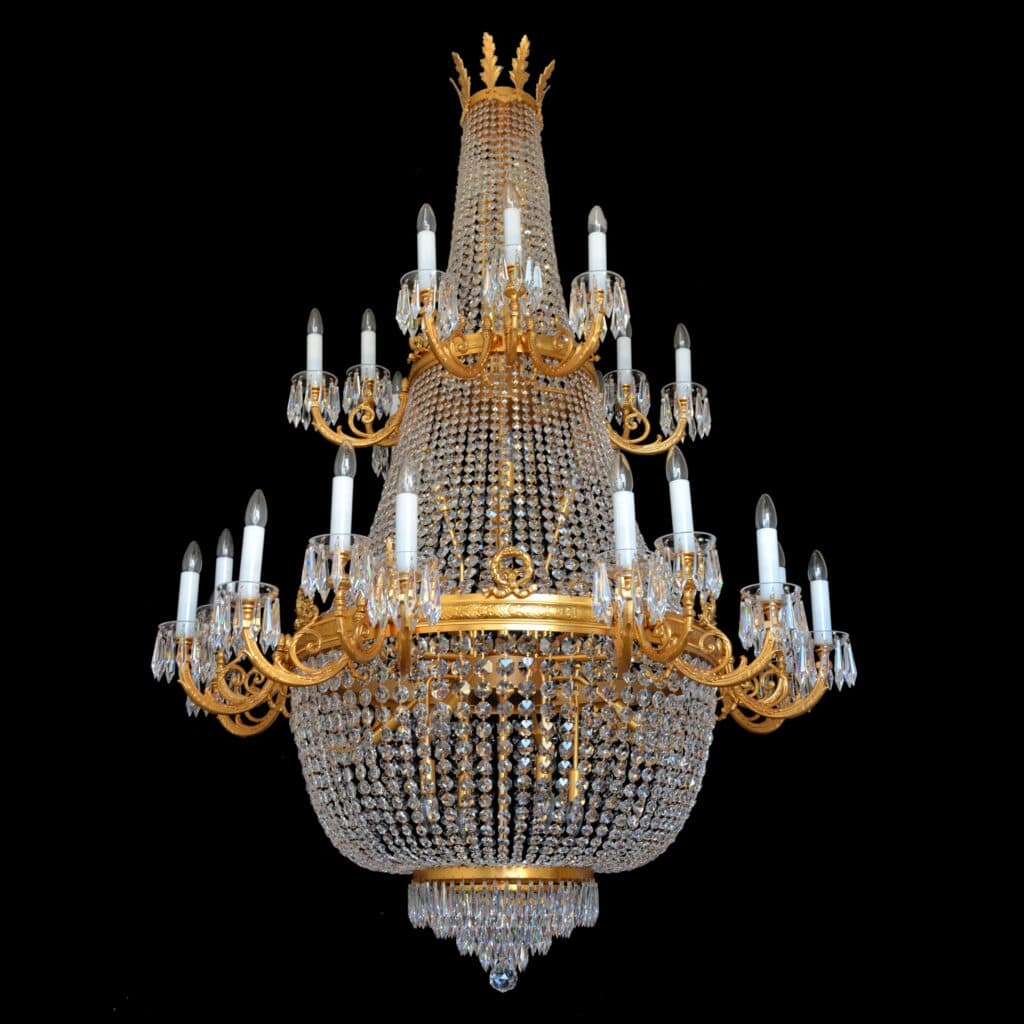 Crystal chandelier illuminating premium interiors