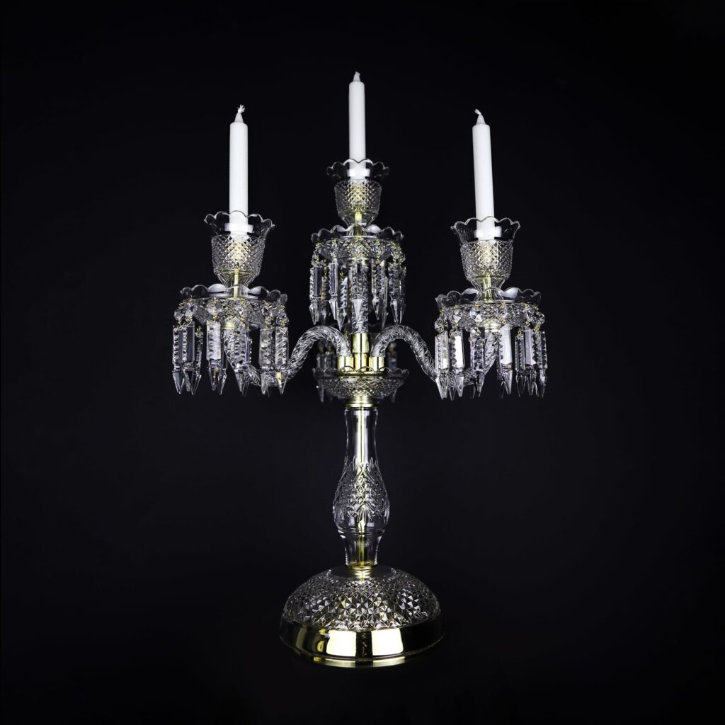 Crystal chandelier illuminating premium interiors